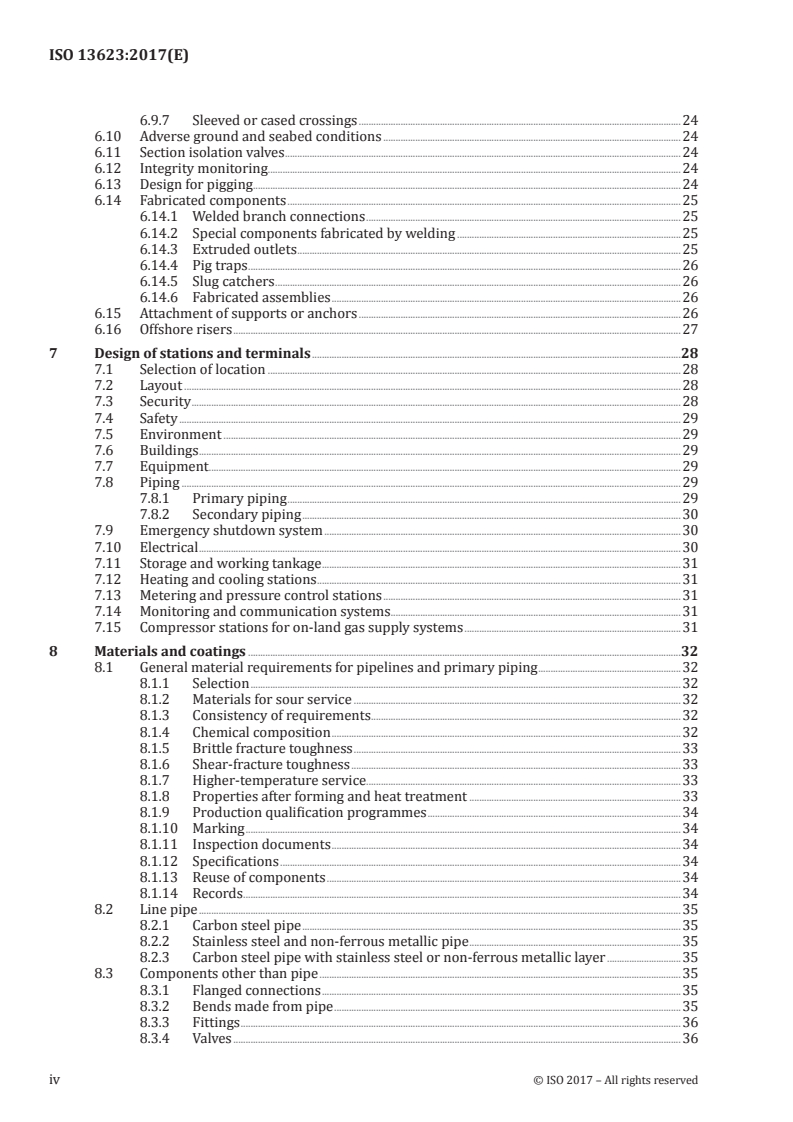 ISO 13623:2017 ISO 13623:2017 - Petroleum and natural gas industries — Pipeline transportation systems/29/2017 - Page 4 preview