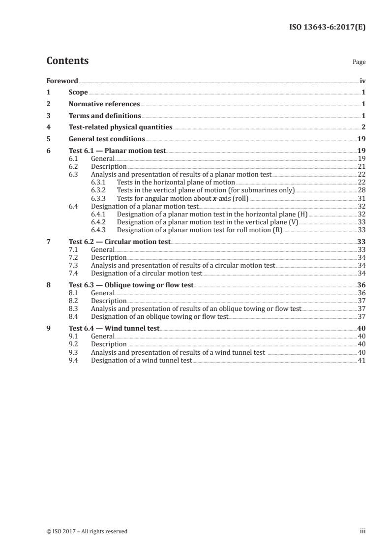 ISO 13643-6:2017 ISO 13643-6:2017 - Ships and marine technology — Manoeuvring of ships — Part 6: Model test specials/9/2017 - Page 3 preview