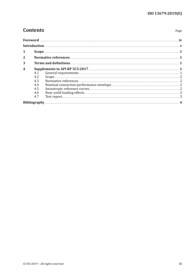 ISO 13679:2019 ISO 13679:2019 - Petroleum and natural gas industries — Procedures for testing casing and tubing connections/11/2019 - Page 3 preview