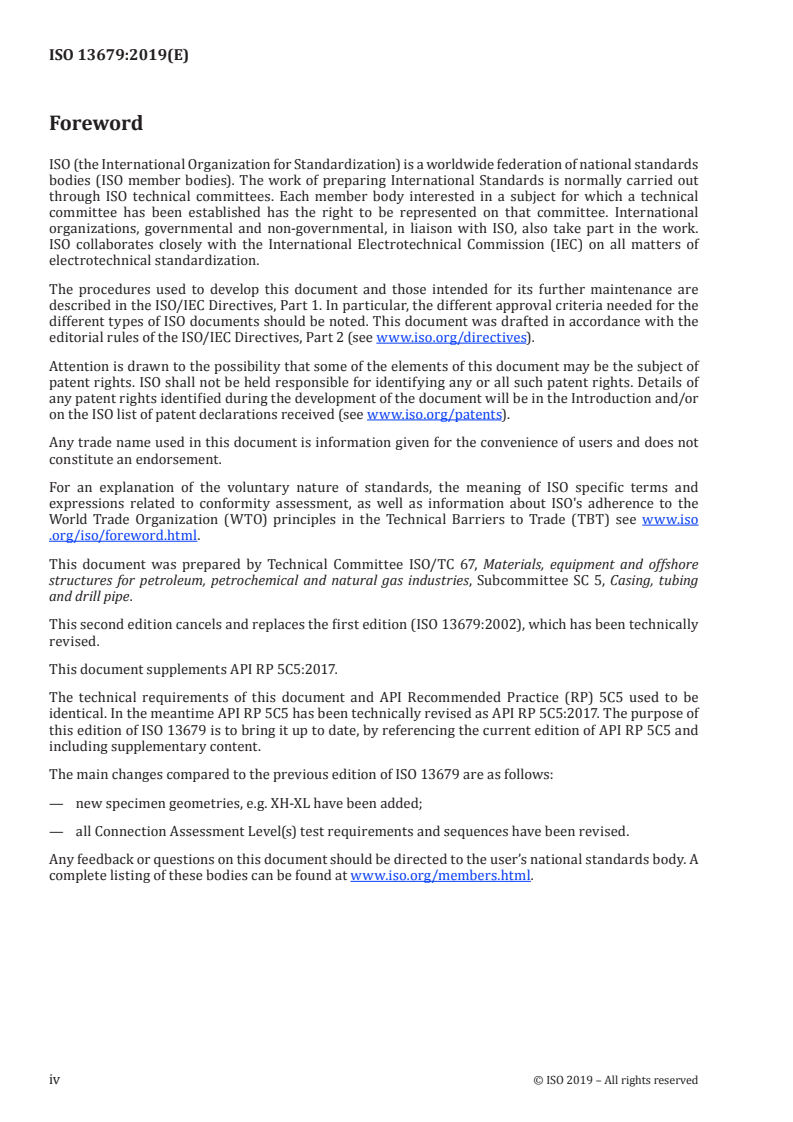ISO 13679:2019 ISO 13679:2019 - Petroleum and natural gas industries — Procedures for testing casing and tubing connections/11/2019 - Page 4 preview