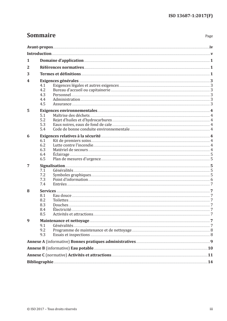 ISO 13687-1:2017 ISO 13687-1:2017 - Tourisme et services connexes — Ports de plaisance — Partie 1: Exigences minimales pour les ports de niveau de service basique/24/2017 - Page 3 preview