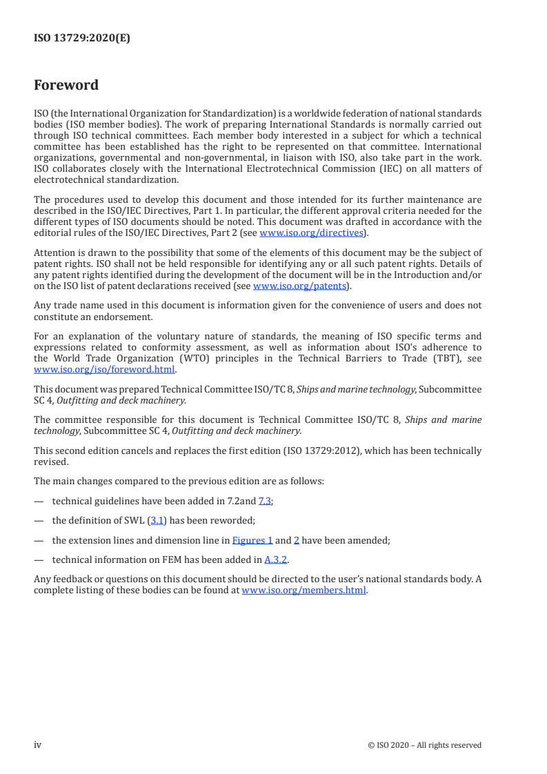 ISO 13729:2020 ISO 13729:2020 - Ships and marine technology — Ship's mooring and towing fittings — Closed chocks/28/2020 - Page 4 preview