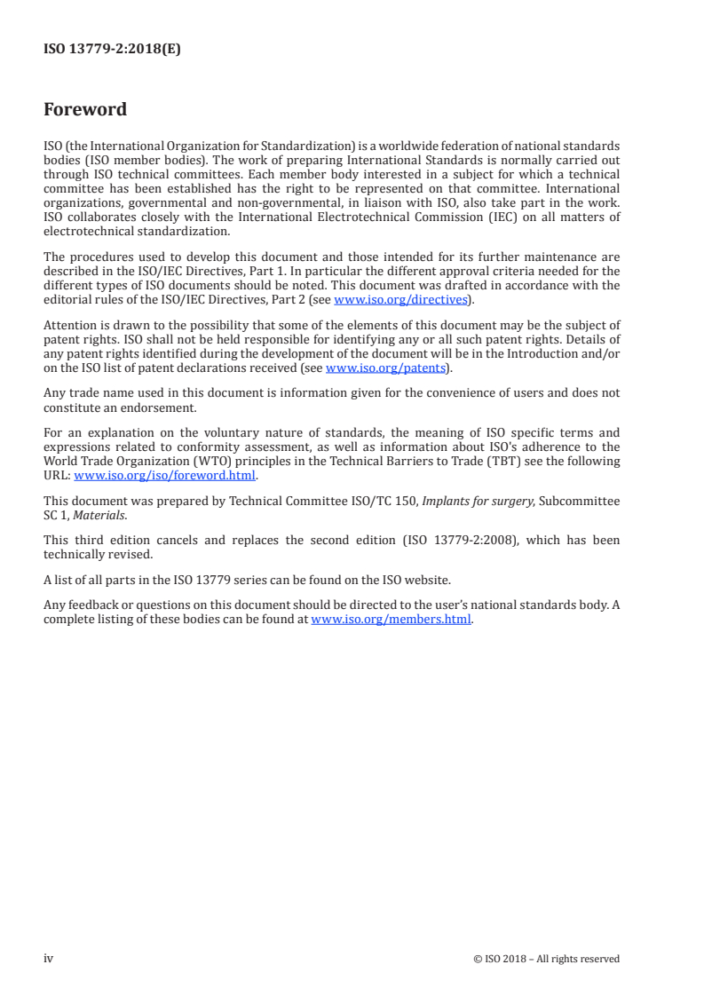 ISO 13779-2:2018 ISO 13779-2:2018 - Implants for surgery — Hydroxyapatite — Part 2: Thermally sprayed coatings of hydroxyapatite/5/2018 - Page 4 preview
