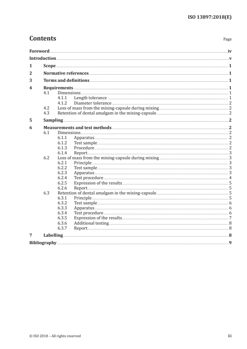 ISO 13897:2018 ISO 13897:2018 - Dentistry — Dental amalgam reusable mixing-capsules/13/2018 - Page 3 preview