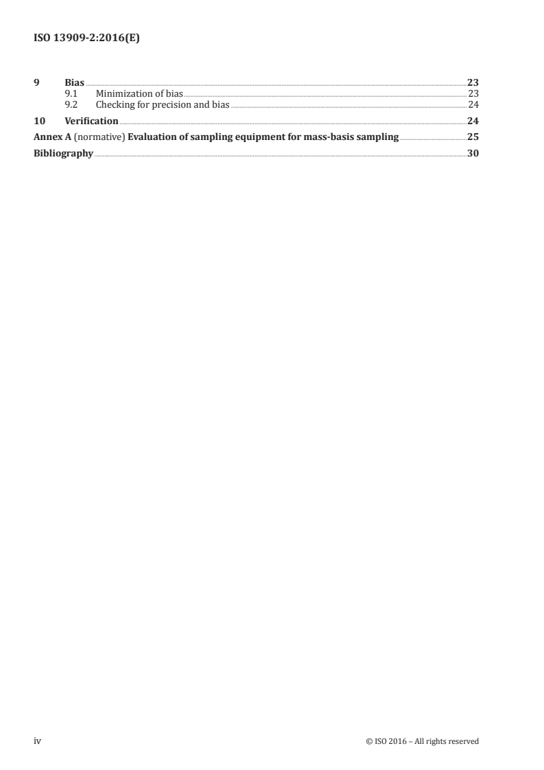 ISO 13909-2:2016 ISO 13909-2:2016 - Hard coal and coke — Mechanical sampling — Part 2: Coal — Sampling from moving streams/23/2016 - Page 4 preview