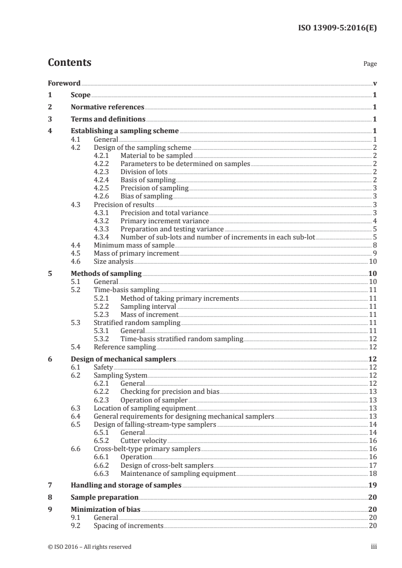ISO 13909-5:2016 ISO 13909-5:2016 - Hard coal and coke — Mechanical sampling — Part 5: Coke — Sampling from moving streams/23/2016 - Page 3 preview