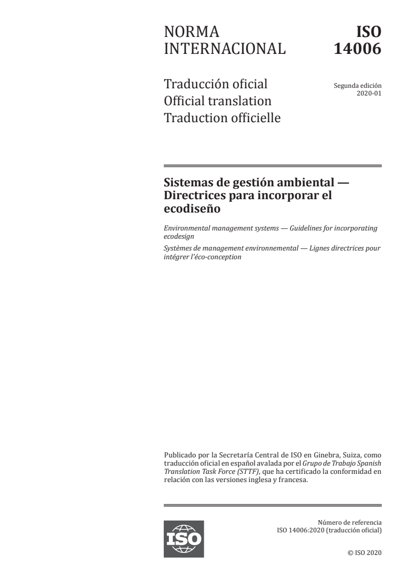 ISO 14006:2020 ISO 14006:2020 - Environmental management systems — Guidelines for incorporating ecodesign/30/2020 - Page 1 preview