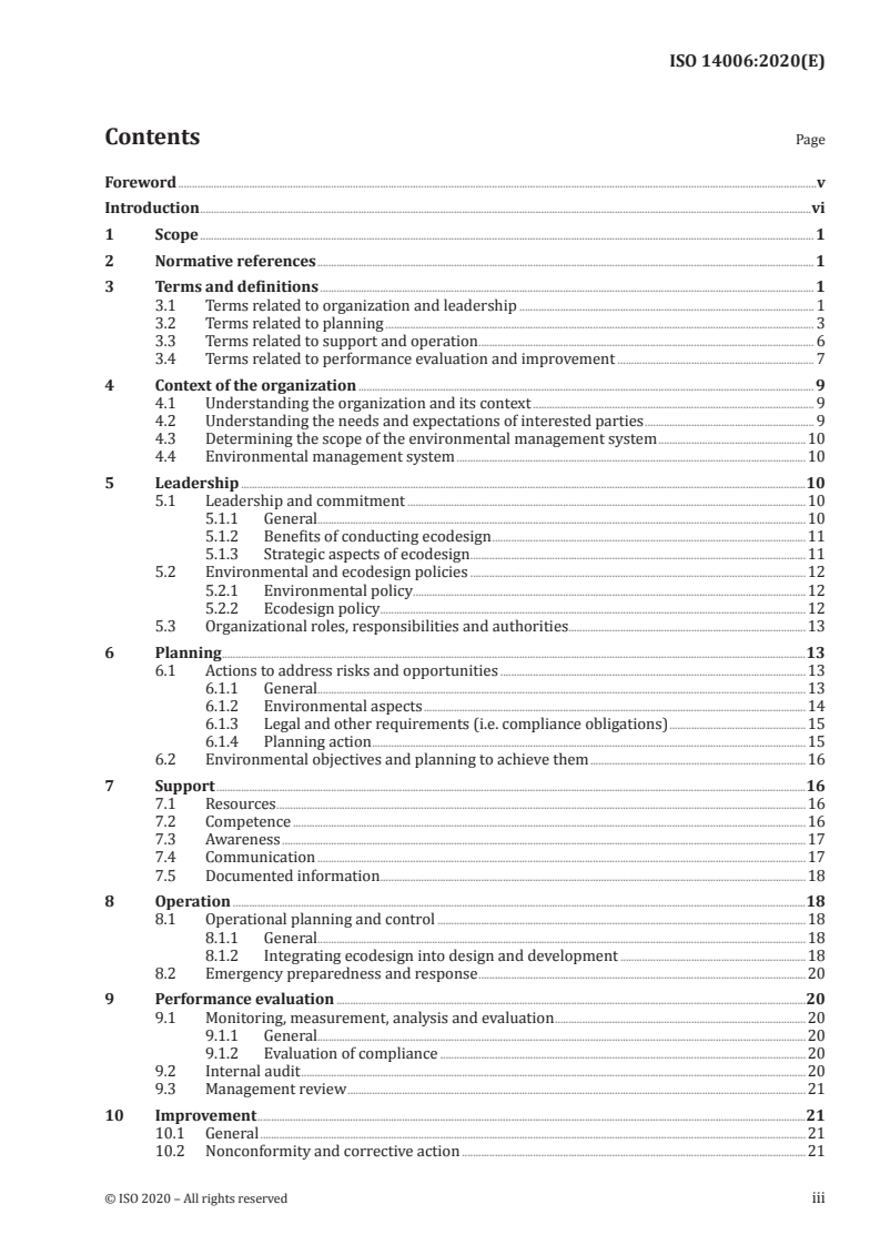 ISO 14006:2020 ISO 14006:2020 - Environmental management systems — Guidelines for incorporating ecodesign/30/2020 - Page 3 preview