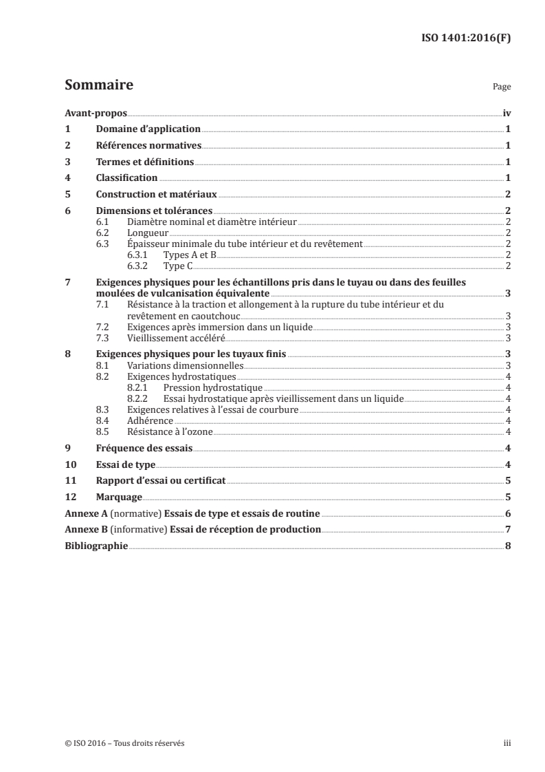ISO 1401:2016 ISO 1401:2016 - Tuyaux en caoutchouc pour pulvérisation agricole/26/2016 - Page 3 preview