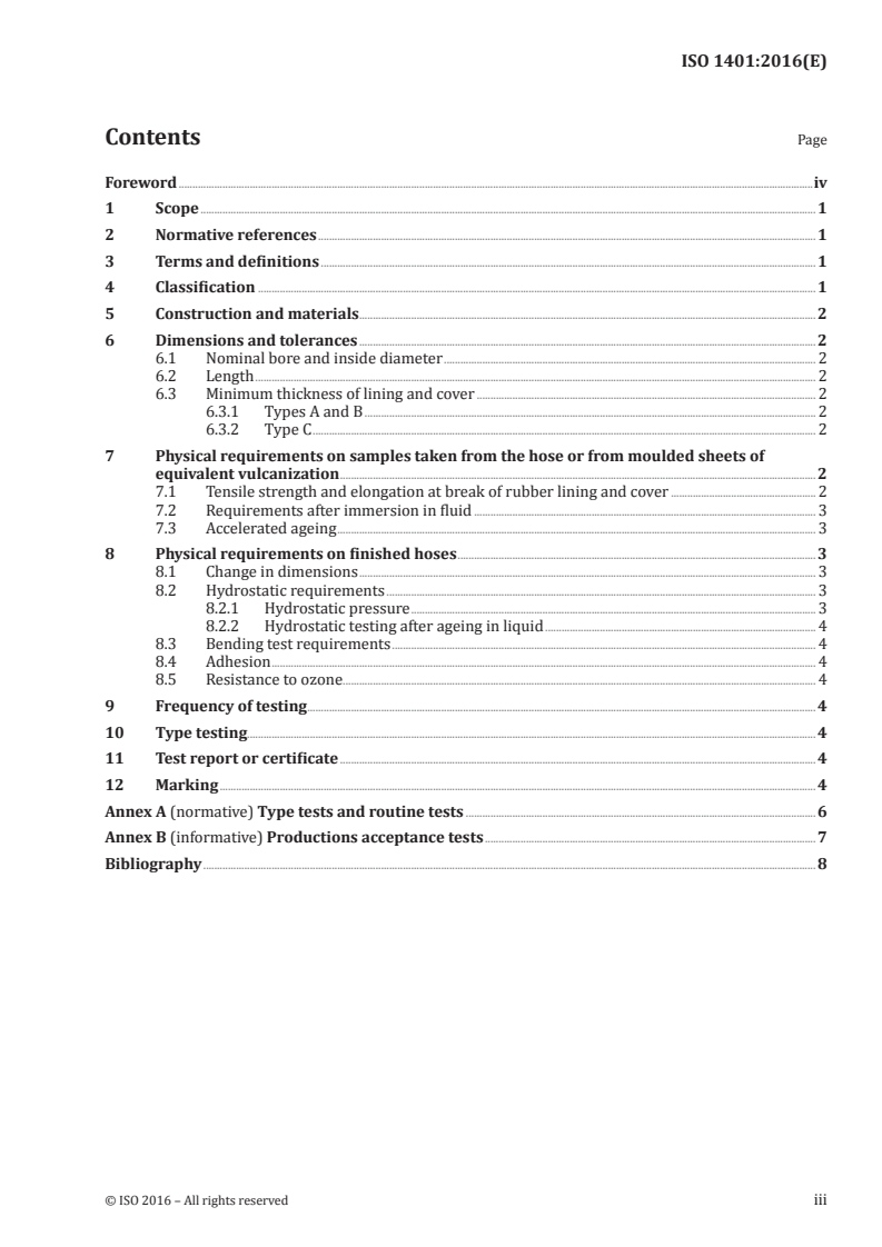 ISO 1401:2016 ISO 1401:2016 - Rubber hoses for agricultural spraying/26/2016 - Page 3 preview
