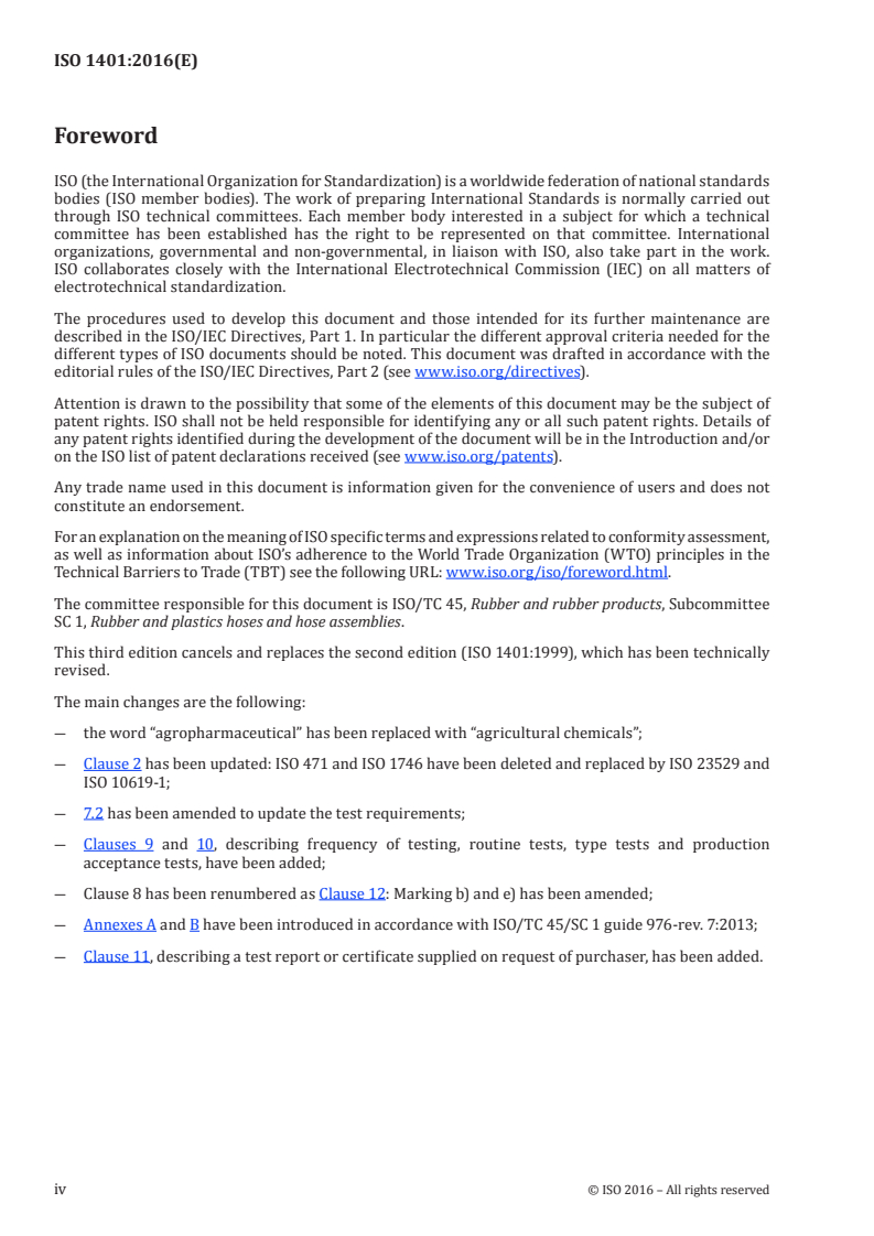 ISO 1401:2016 ISO 1401:2016 - Rubber hoses for agricultural spraying/26/2016 - Page 4 preview