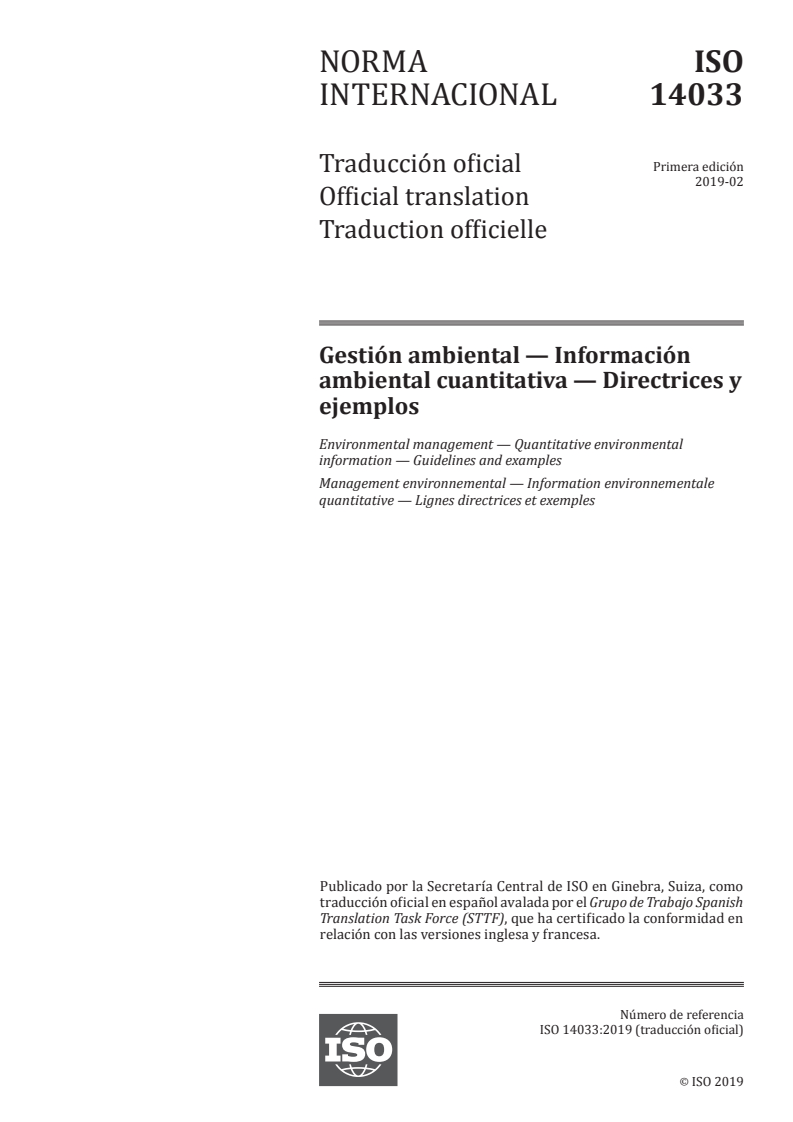 ISO 14033:2019 ISO 14033:2019 - Environmental management — Quantitative environmental information — Guidelines and examples/18/2020 - Page 1 preview