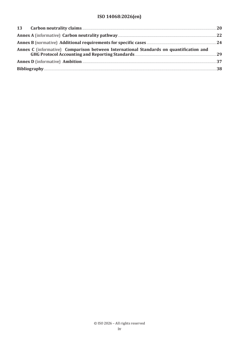 ISO 14068:2026 ISO 14068:2026 - Climate change management — Carbon neutrality - Page 4 preview