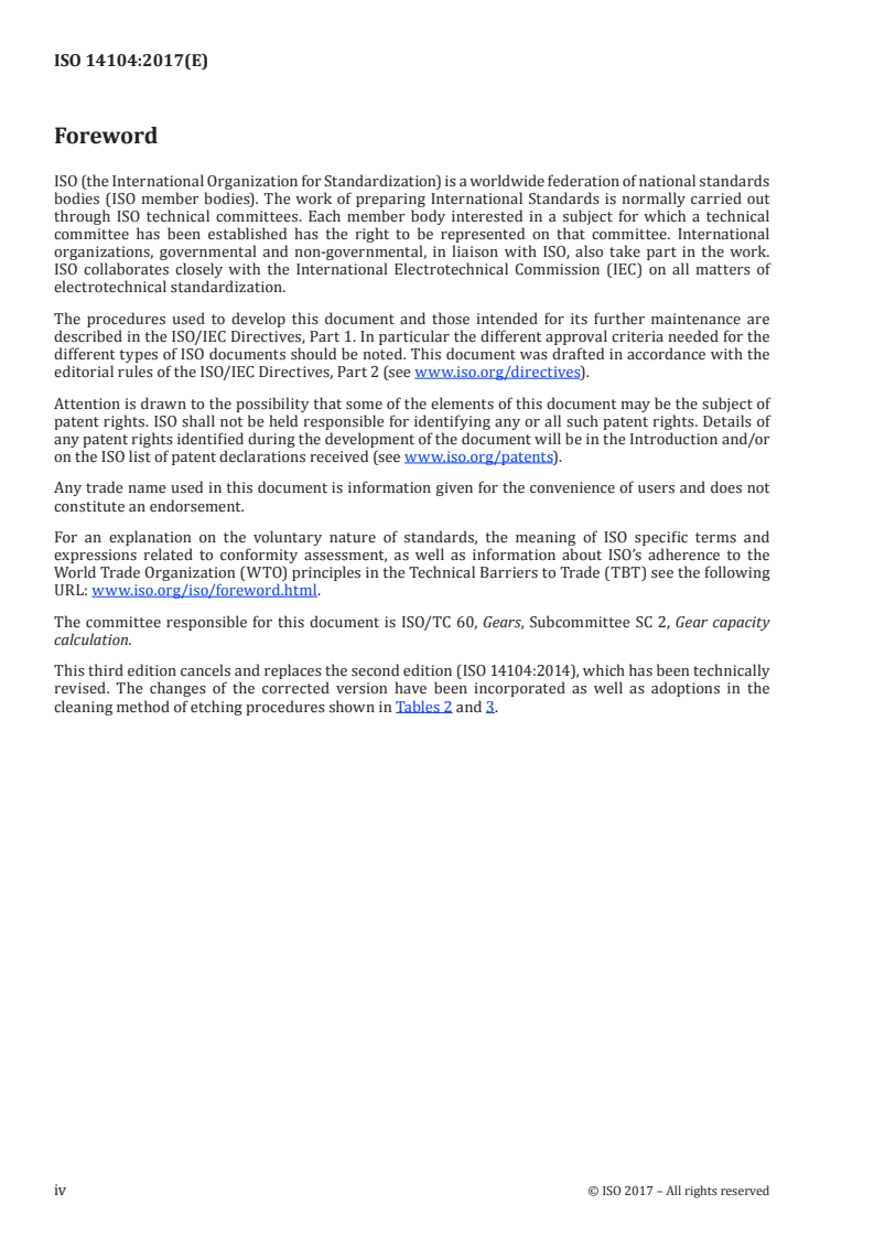 SIST ISO 14104:2020 ISO 14104:2017 - Gears — Surface temper etch inspection after grinding, chemical method/4/2017 - Page 4 preview