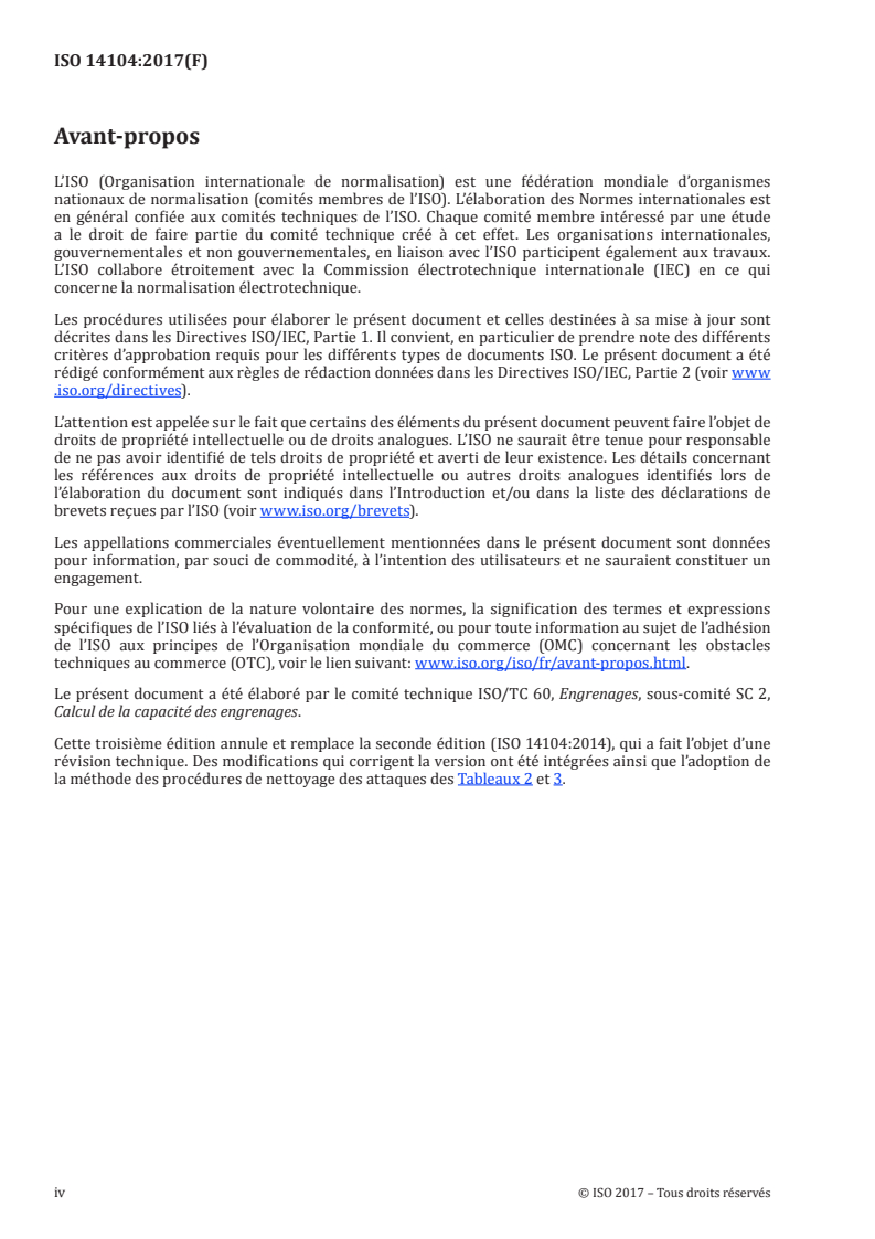 SIST ISO 14104:2020 ISO 14104:2017 - Engrenages — Contrôle par attaque chimique des zones surchauffées lors de la rectification/4/2017 - Page 4 preview