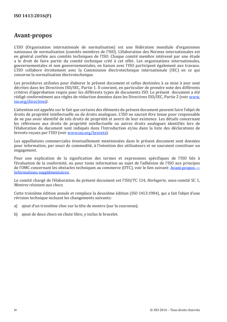 ISO 1413:2016 ISO 1413:2016 - Horlogerie — Montres-bracelet résistant aux chocs/1/2016 - Page 4 preview