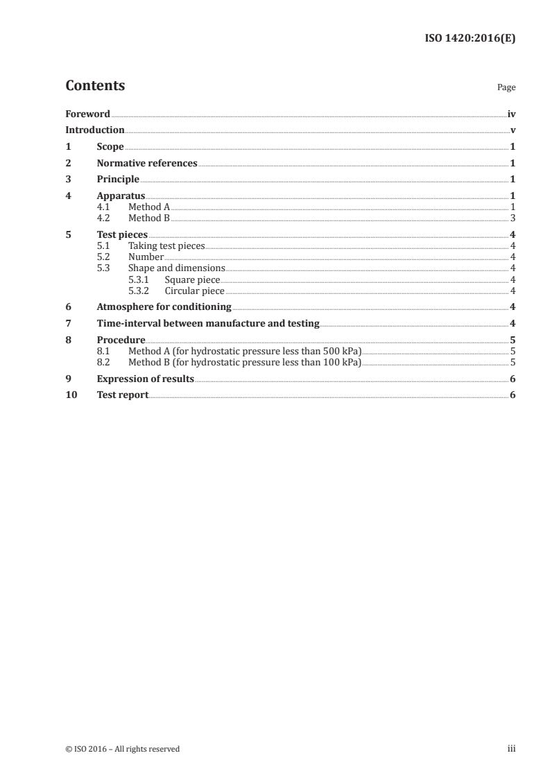 ISO 1420:2016 ISO 1420:2016 - Rubber- or plastics-coated fabrics — Determination of resistance to penetration by water/23/2016 - Page 3 preview