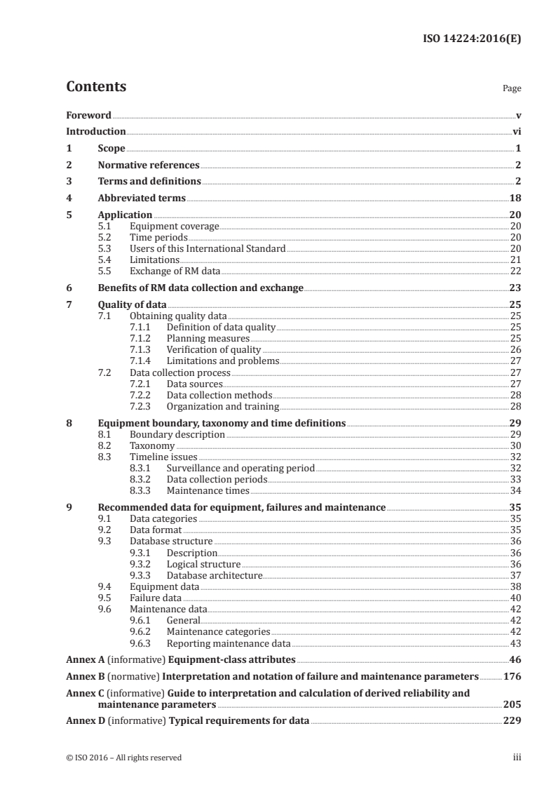 ISO 14224:2016 ISO 14224:2016 - Petroleum, petrochemical and natural gas industries — Collection and exchange of reliability and maintenance data for equipment/5/2016 - Page 3 preview