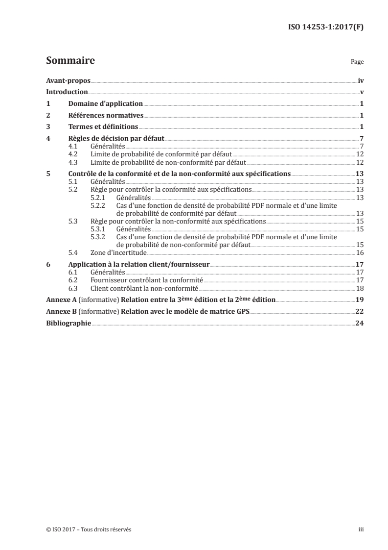 ISO 14253-1:2017 ISO 14253-1:2017 - Spécification géométrique des produits (GPS) — Vérification par la mesure des pièces et des équipements de mesure — Partie 1: Règles de décision pour contrôler la conformité ou la non-conformité à la spécification/31/2017 - Page 3 preview