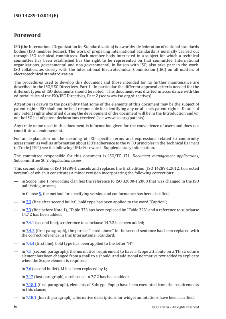 ISO 14289-1:2014 ISO 14289-1:2014 - Document management applications — Electronic document file format enhancement for accessibility — Part 1: Use of ISO 32000-1 (PDF/UA-1)/17/2014 - Page 4 preview
