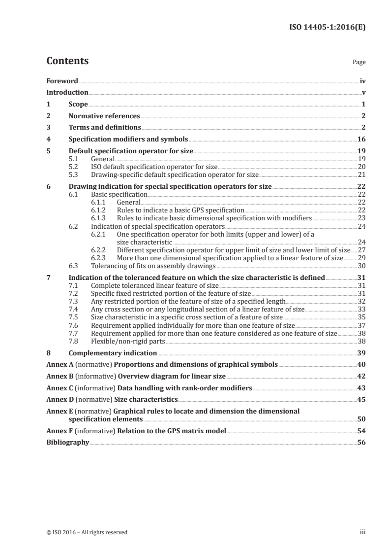 ISO 14405-1:2016 ISO 14405-1:2016 - Geometrical product specifications (GPS) — Dimensional tolerancing — Part 1: Linear sizes/4/2016 - Page 3 preview