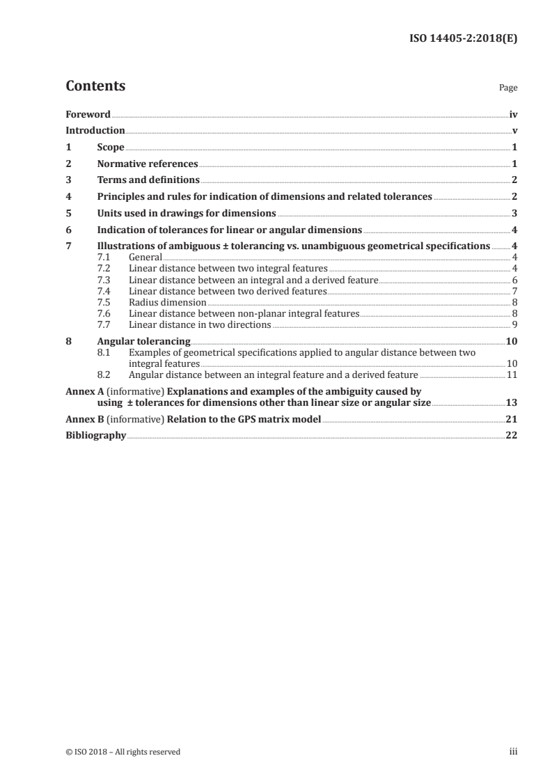 ISO 14405-2:2018 ISO 14405-2:2018 - Geometrical product specifications (GPS) — Dimensional tolerancing — Part 2: Dimensions other than linear or angular sizes/14/2018 - Page 3 preview