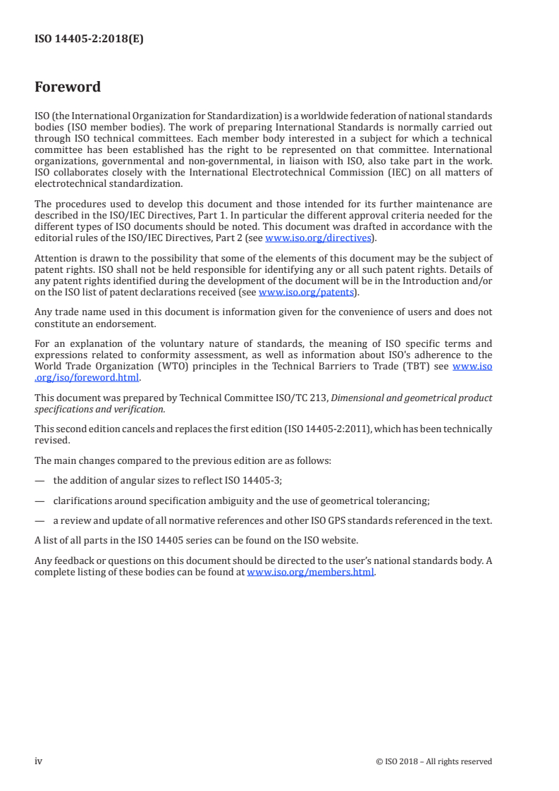 ISO 14405-2:2018 ISO 14405-2:2018 - Geometrical product specifications (GPS) — Dimensional tolerancing — Part 2: Dimensions other than linear or angular sizes/14/2018 - Page 4 preview
