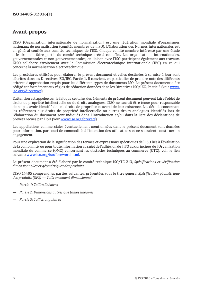 ISO 14405-3:2016 ISO 14405-3:2016 - Spécification géométrique des produits (GPS) — Tolérancement dimensionnel — Partie 3: Tailles angulaires/13/2016 - Page 4 preview