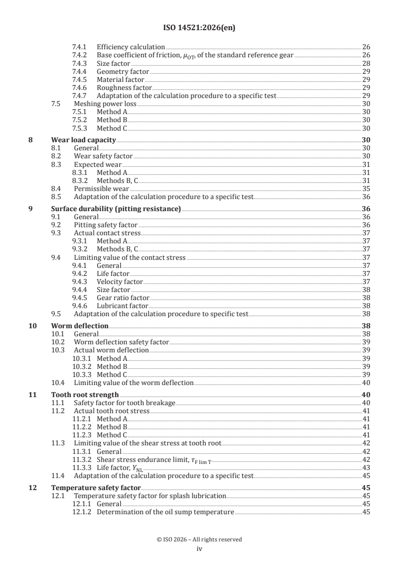 ISO 14521:2026 ISO 14521:2026 - Gears — Calculation of load capacity of worm gears - Page 4 preview
