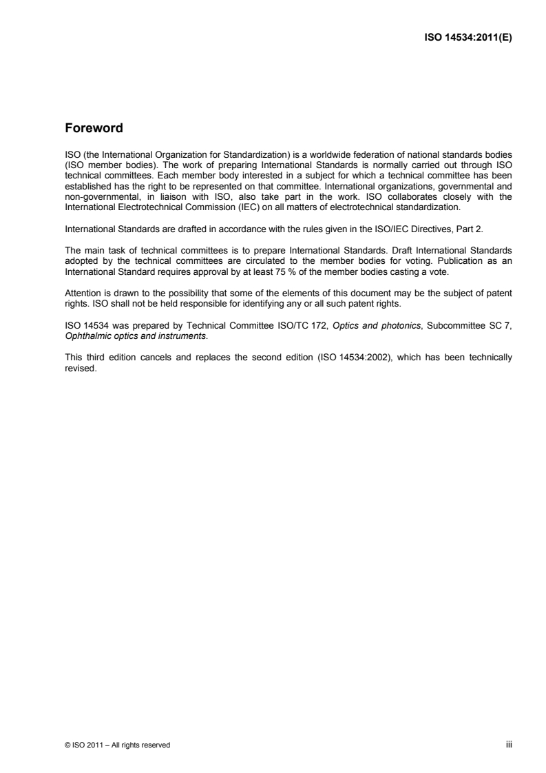 ISO 14534:2011 ISO 14534:2011 - Ophthalmic optics — Contact lenses and contact lens care products — Fundamental requirements/22/2011 - Page 3 preview