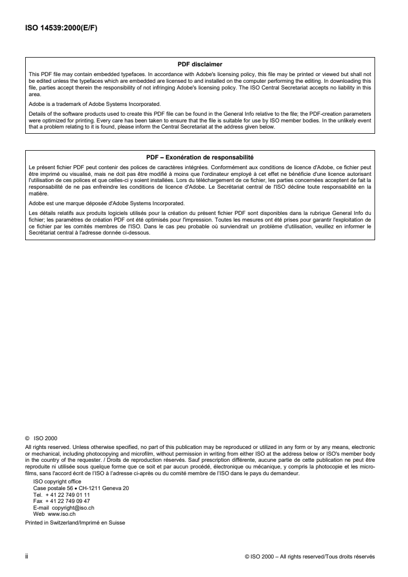 ISO 14539:2000 ISO 14539:2000 - Manipulating industrial robots — Object handling with grasp-type grippers — Vocabulary and presentation of characteristics/2/2000 - Page 2 preview