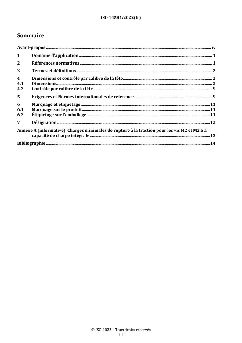 ISO 14581:2022 REDLINE ISO 14581:2022 - Fixations — Vis à tête fraisée (tête commune) à six lobes internes à capacité de charge réduite - Page 3 preview