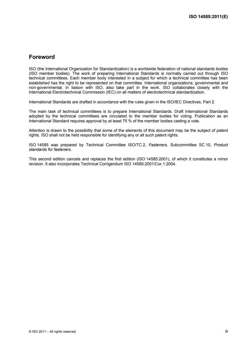 ISO 14585:2011 ISO 14585:2011 - Hexalobular socket pan head tapping screws/8/2011 - Page 3 preview
