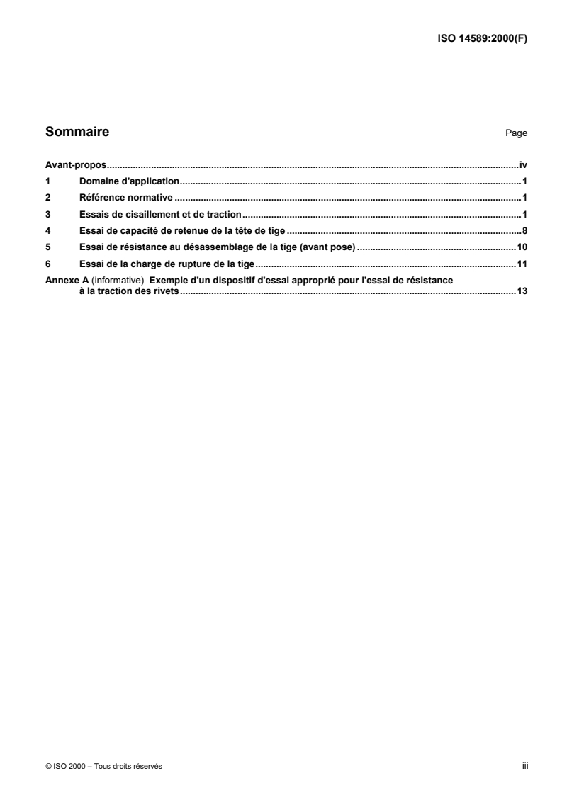 ISO 14589:2000 ISO 14589:2000 - Rivets aveugles — Essais mécaniques/21/2000 - Page 3 preview