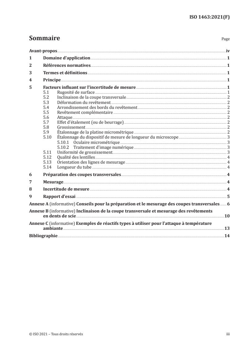 ISO 1463:2021 ISO 1463:2021 - Revêtements métalliques et couches d'oxyde — Mesurage de l'épaisseur de revêtement — Méthode par coupe micrographique
Released:5/11/2021 - Page 3 preview
