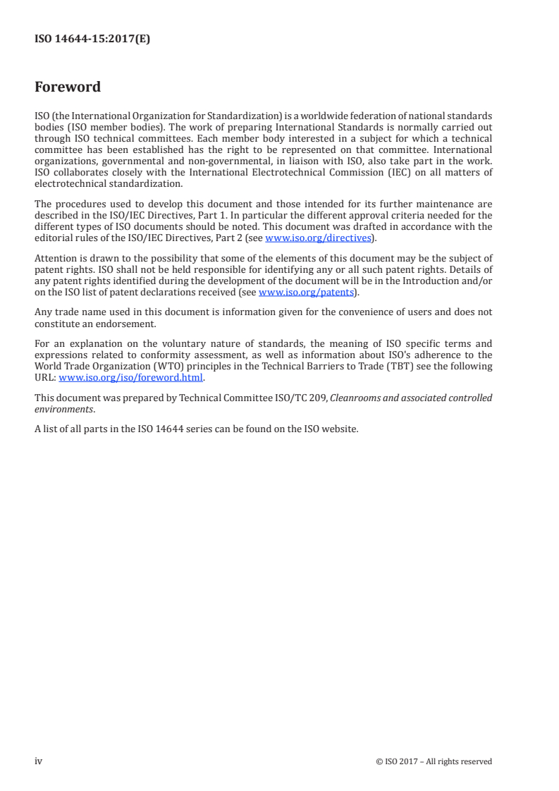ISO 14644-15:2017 ISO 14644-15:2017 - Cleanrooms and associated controlled environments — Part 15: Assessment of suitability for use of equipment and materials by airborne chemical concentration/26/2017 - Page 4 preview