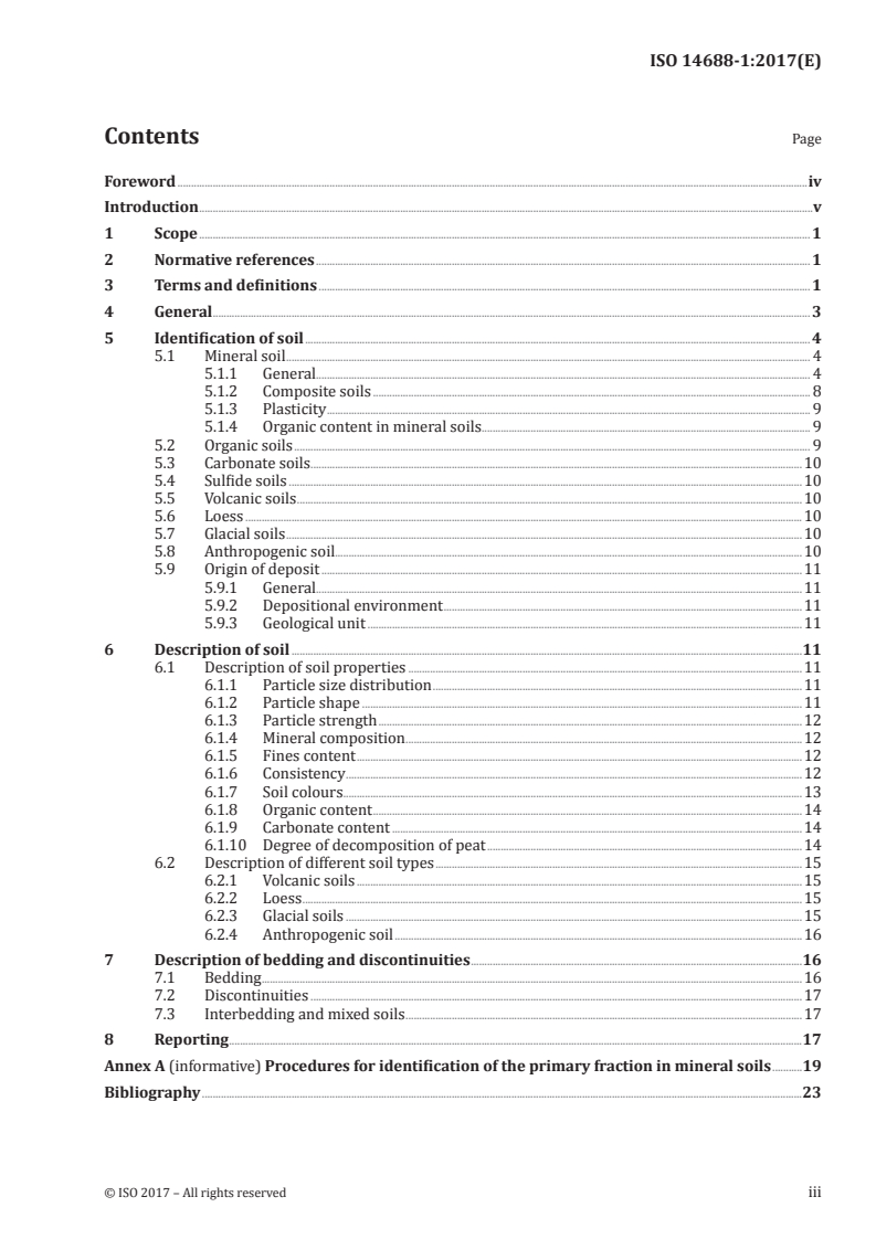 ISO 14688-1:2017 ISO 14688-1:2017 - Geotechnical investigation and testing — Identification and classification of soil — Part 1: Identification and description/12/2017 - Page 3 preview