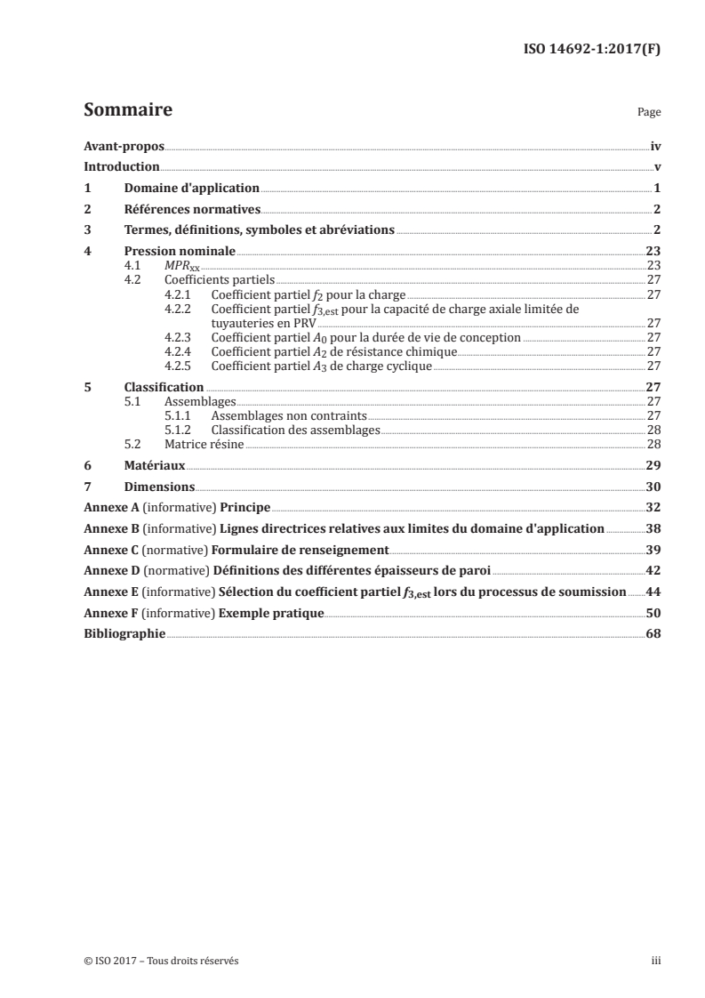 ISO 14692-1:2017 ISO 14692-1:2017 - Industries du pétrole et du gaz naturel — Canalisations en plastique renforcé de verre (PRV) — Partie 1: Vocabulaire, symboles, applications et matériaux/17/2017 - Page 3 preview