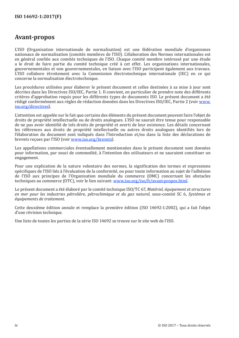 ISO 14692-1:2017 ISO 14692-1:2017 - Industries du pétrole et du gaz naturel — Canalisations en plastique renforcé de verre (PRV) — Partie 1: Vocabulaire, symboles, applications et matériaux/17/2017 - Page 4 preview