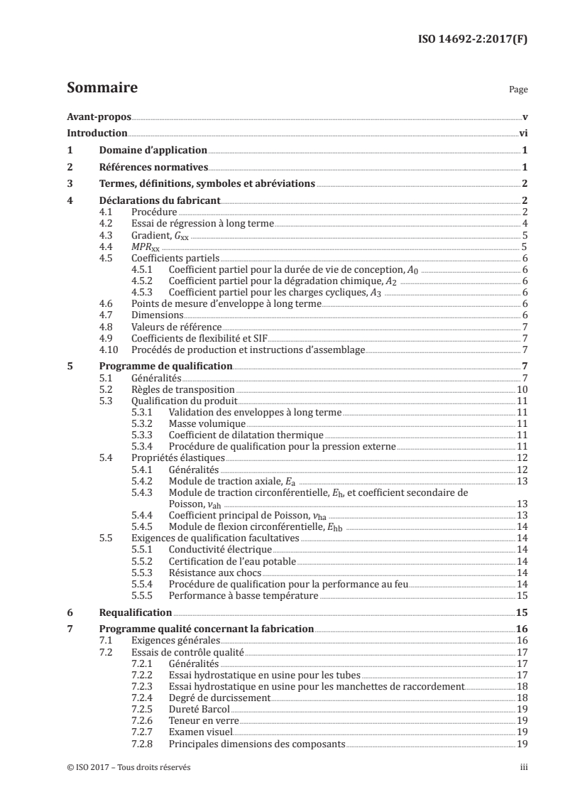ISO 14692-2:2017 ISO 14692-2:2017 - Industries du pétrole et du gaz naturel — Canalisations en plastique renforcé de verre (PRV) — Partie 2: Qualification et fabrication/17/2017 - Page 3 preview
