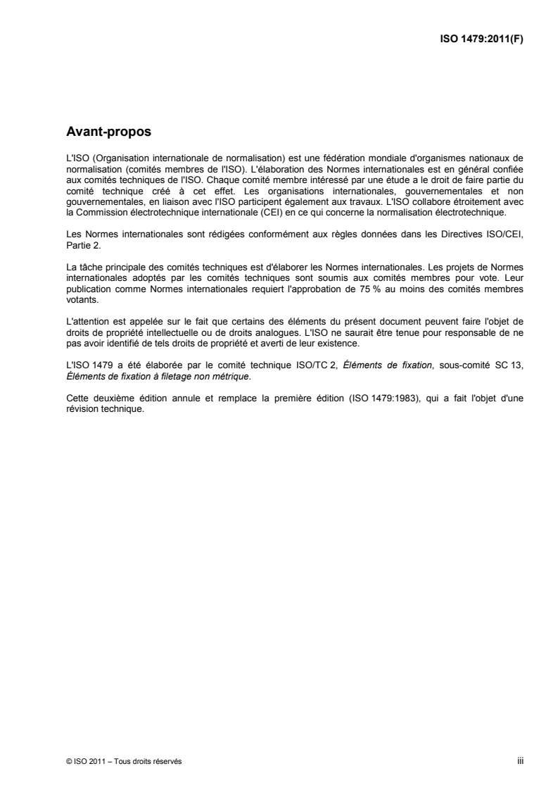 ISO 1479:2011 ISO 1479:2011 - Vis à tôle à tête hexagonale/21/2011 - Page 3 preview