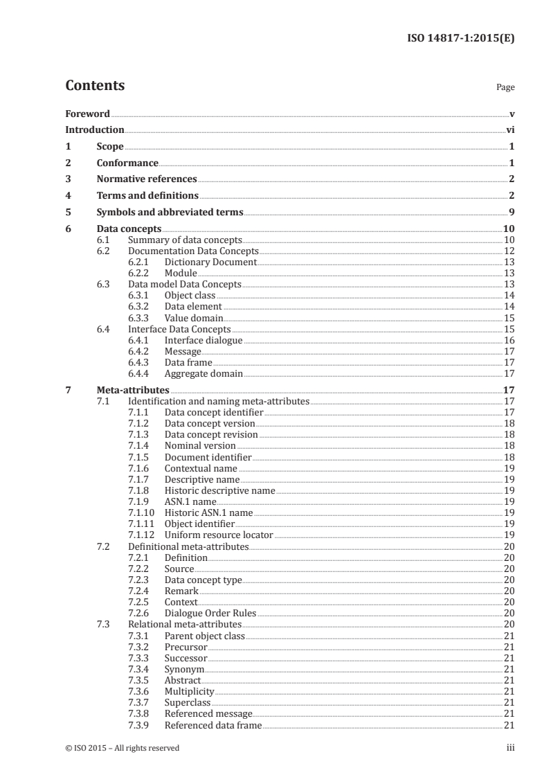 ISO 14817-1:2015 ISO 14817-1:2015 - Intelligent transport systems — ITS central data dictionaries — Part 1: Requirements for ITS data definitions/19/2015 - Page 3 preview