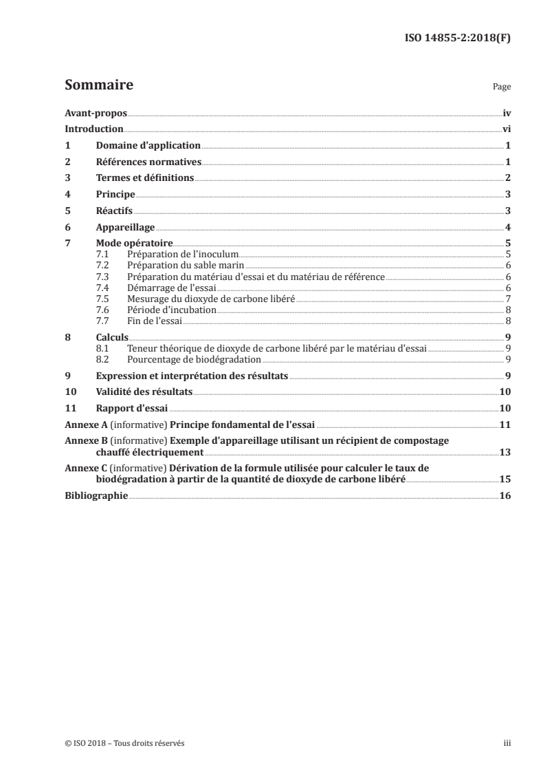 ISO 14855-2:2018 ISO 14855-2:2018 - Détermination de la biodégradabilité aérobie ultime des matériaux plastiques dans des conditions contrôlées de compostage — Méthode par analyse du dioxyde de carbone libéré — Partie 2: Mesurage gravimétrique du dioxyde de carbone libéré lors d'un essai de laboratoire/25/2018 - Page 3 preview