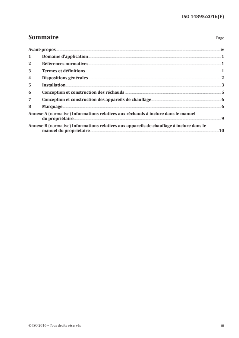 ISO 14895:2016 ISO 14895:2016 - Petits navires — Réchauds de cuisine et appareils de chauffage alimentés par un combustible liquide/27/2016 - Page 3 preview