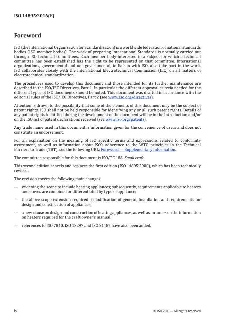 ISO 14895:2016 ISO 14895:2016 - Small craft — Liquid-fuelled galley stoves and heating appliances/27/2016 - Page 4 preview
