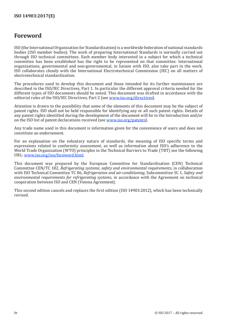 ISO 14903:2017 ISO 14903:2017 - Refrigerating systems and heat pumps — Qualification of tightness of components and joints/12/2017 - Page 4 preview