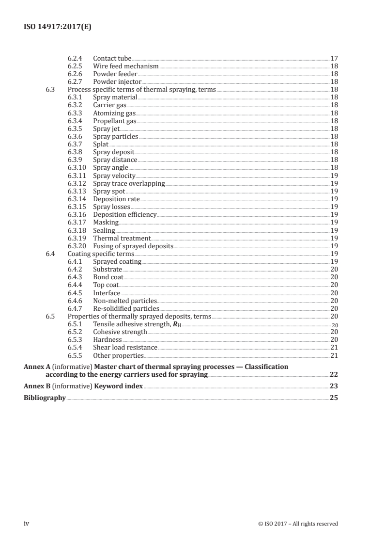 ISO 14917:2017 ISO 14917:2017 - Thermal spraying — Terminology, classification/2/2017 - Page 4 preview