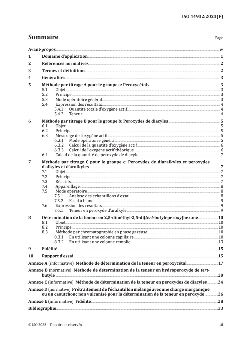 ISO 14932:2023 ISO 14932:2023 - Ingrédients de mélange du caoutchouc — Agents vulcanisants organiques — Détermination de la teneur en peroxyde organique
Released:8/29/2023 - Page 3 preview