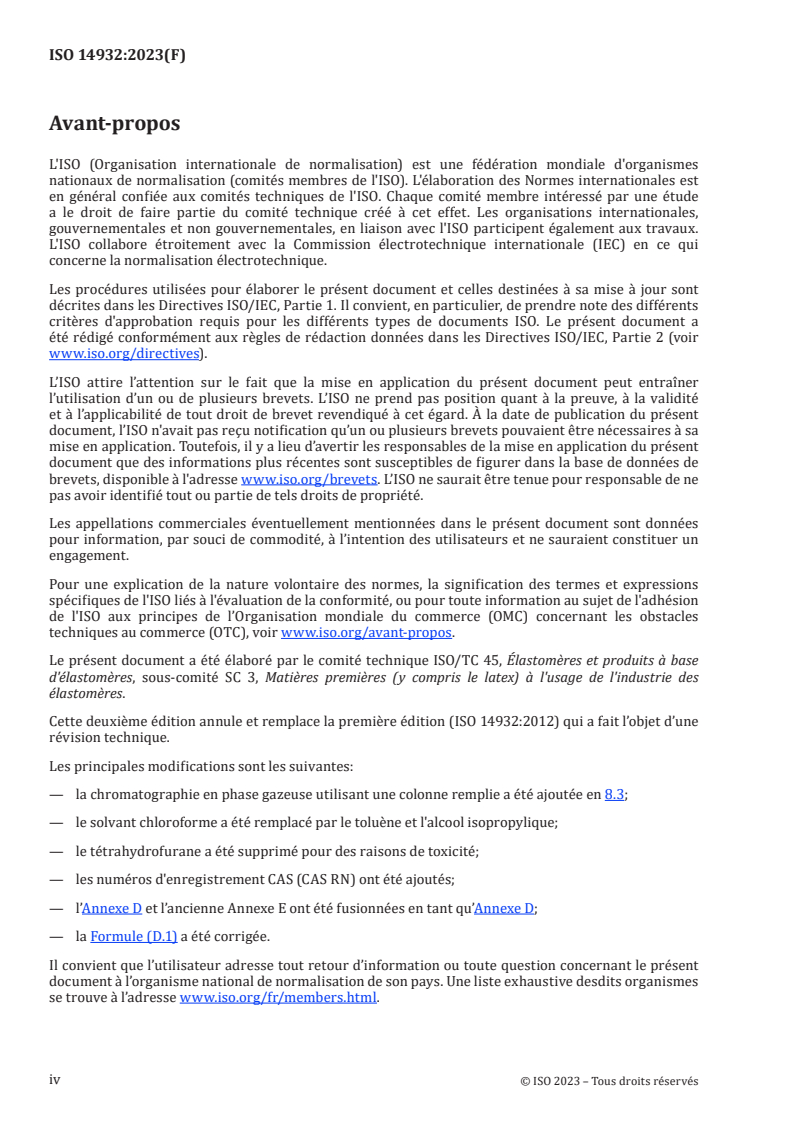 ISO 14932:2023 ISO 14932:2023 - Ingrédients de mélange du caoutchouc — Agents vulcanisants organiques — Détermination de la teneur en peroxyde organique
Released:8/29/2023 - Page 4 preview