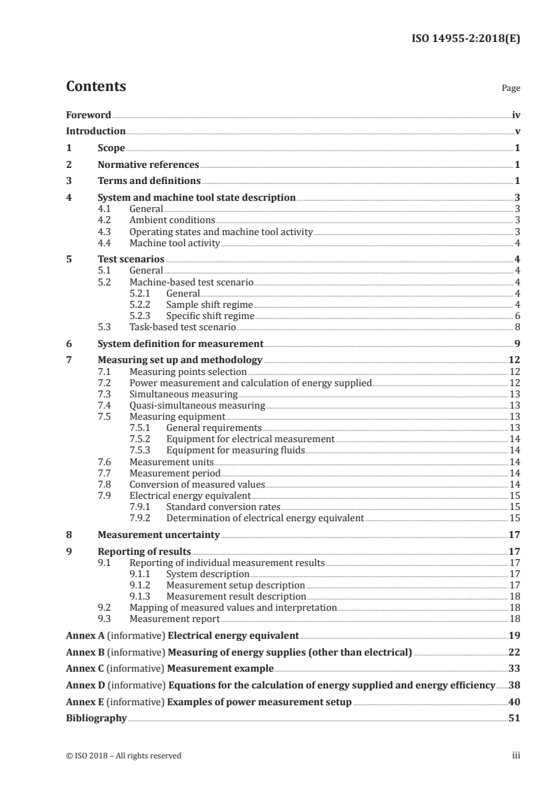 ISO 14955-2:2018 ISO 14955-2:2018 - Machine tools — Environmental evaluation of machine tools — Part 2: Methods for measuring energy supplied to machine tools and machine tool components/8/2018 - Page 3 preview